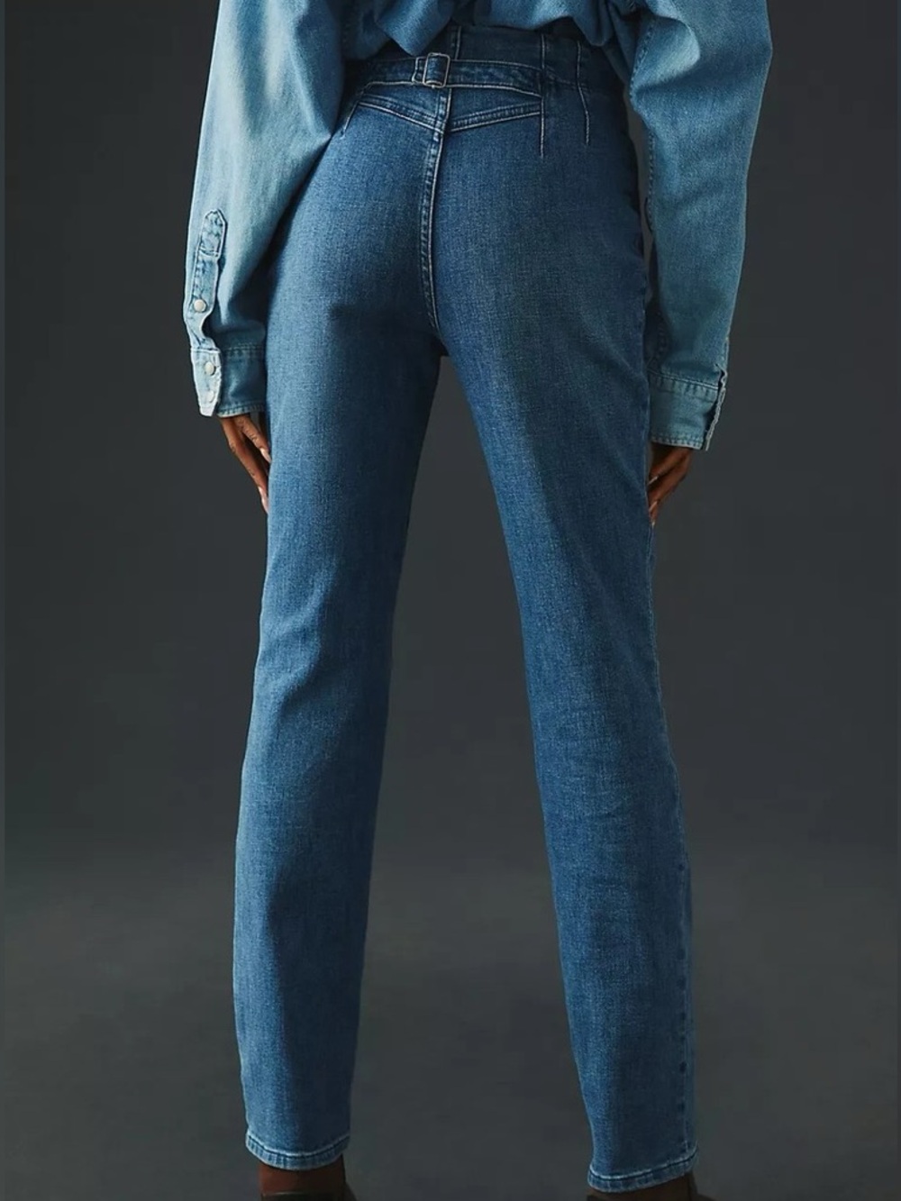 Anthropologie Maeve Bombshell Slim Straight Jean Medium Wash Size 27 - Picture 3 of 16